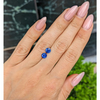 1.39&nbsp;Ct.Tw.Total Carat Weight Blue Sapphire Pair from Ceylon (Sri Lanka) Life Style