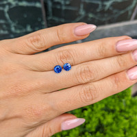 1.39&nbsp;Ct.Tw.Total Carat Weight Blue Sapphire Pair from Ceylon (Sri Lanka) Life Style