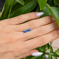 1.06&nbsp;Ct.Tw.Total Carat Weight Blue Sapphire Pair from Ceylon (Sri Lanka) Life Style
