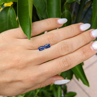 1.19&nbsp;Ct.Tw.Total Carat Weight Blue Sapphire Pair from Ceylon (Sri Lanka) Life Style