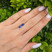 1.19&nbsp;Ct.Tw.Total Carat Weight Blue Sapphire Pair from Ceylon (Sri Lanka) Life Style