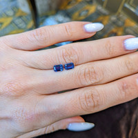 1.26&nbsp;Ct.Tw.Total Carat Weight Blue Sapphire Pair from Ceylon (Sri Lanka) Life Style