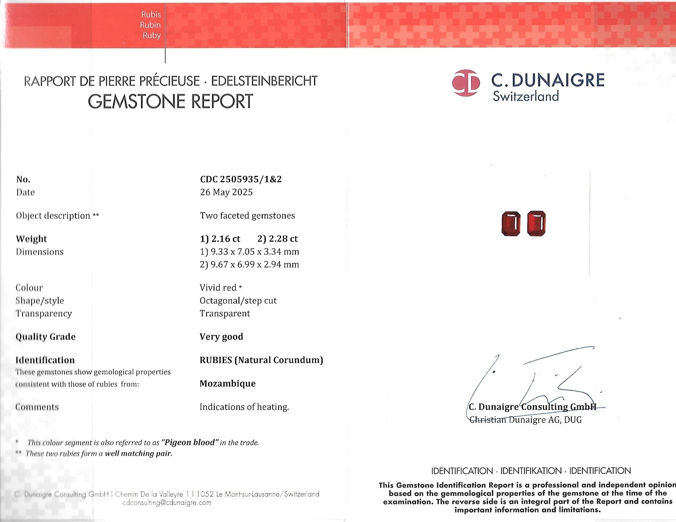 4.44 Ct.Tw. Ruby Pair from Mozambique