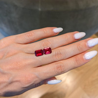 4.44 Ct.Tw.Total Carat Weight Ruby Pair from Mozambique Life Style