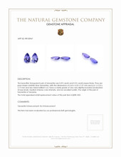 1.01 Ct.Tw.Total Carat Weight Violetish Blue Tanzanite Pair from Tanzania Appraisal