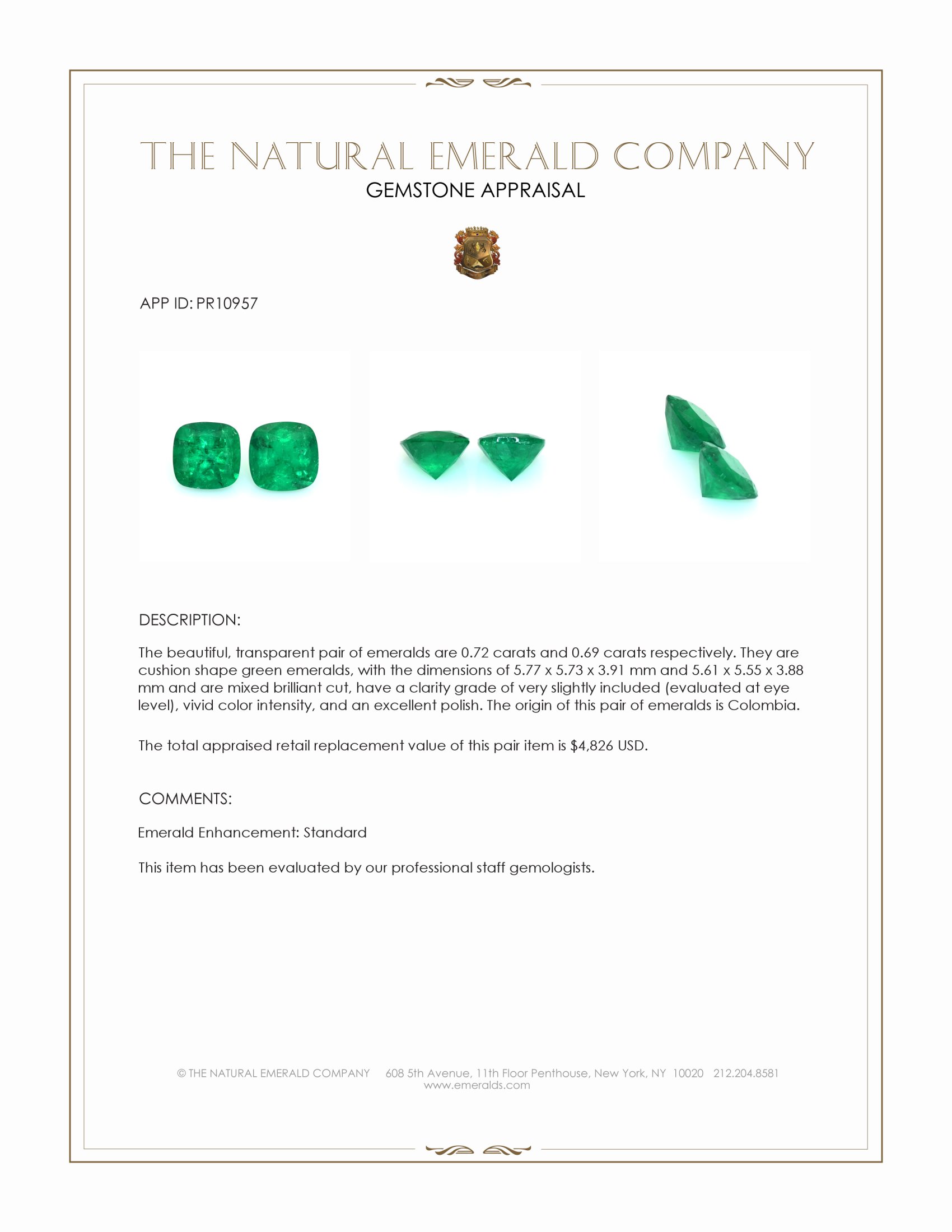 1.41 Ct.Tw. Emerald Pair from Colombia