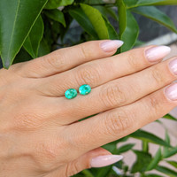 1.44 Ct.Tw.Total Carat Weight Emerald Pair from Colombia Life Style