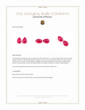 2.22 Ct.Tw.Total Carat Weight Cabochon Ruby Pair from Mozambique Appraisal