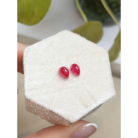 2.22 Ct.Tw.Total Carat Weight Cabochon Ruby Pair from Mozambique Life Style