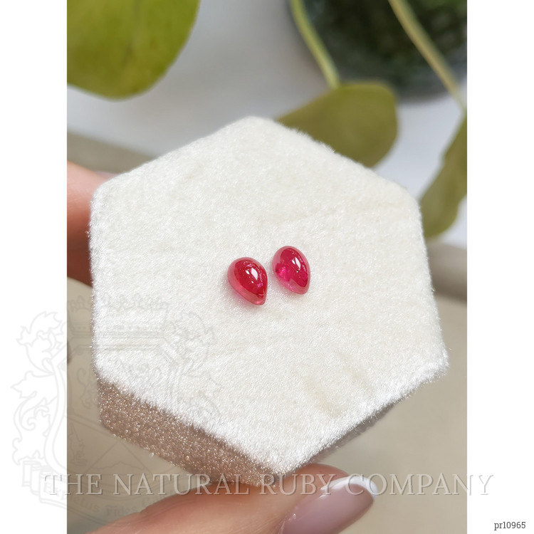 2.22 Ct.Tw. Cabochon Ruby Pair from Mozambique