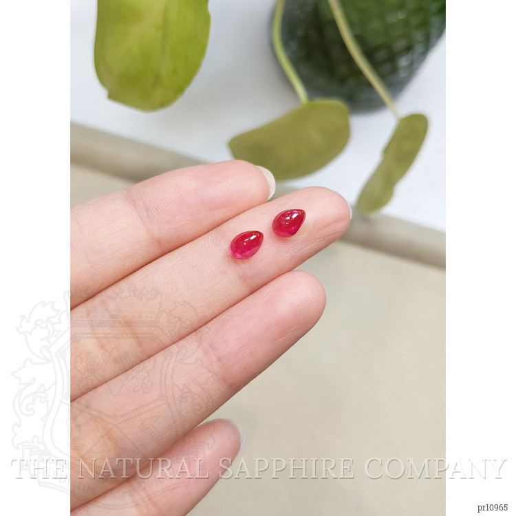 2.22 Ct.Tw. Cabochon Ruby Pair from Mozambique