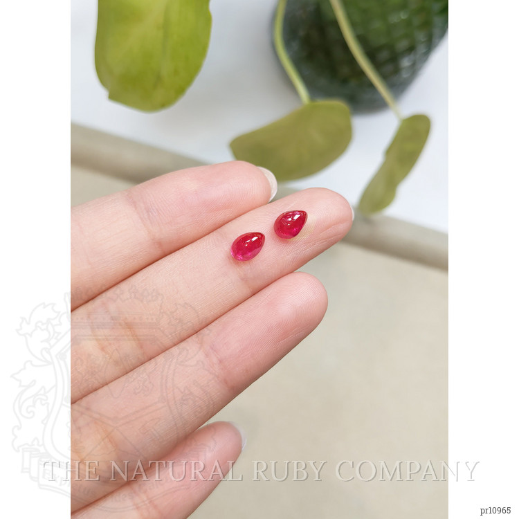 2.22 Ct.Tw. Cabochon Ruby Pair from Mozambique