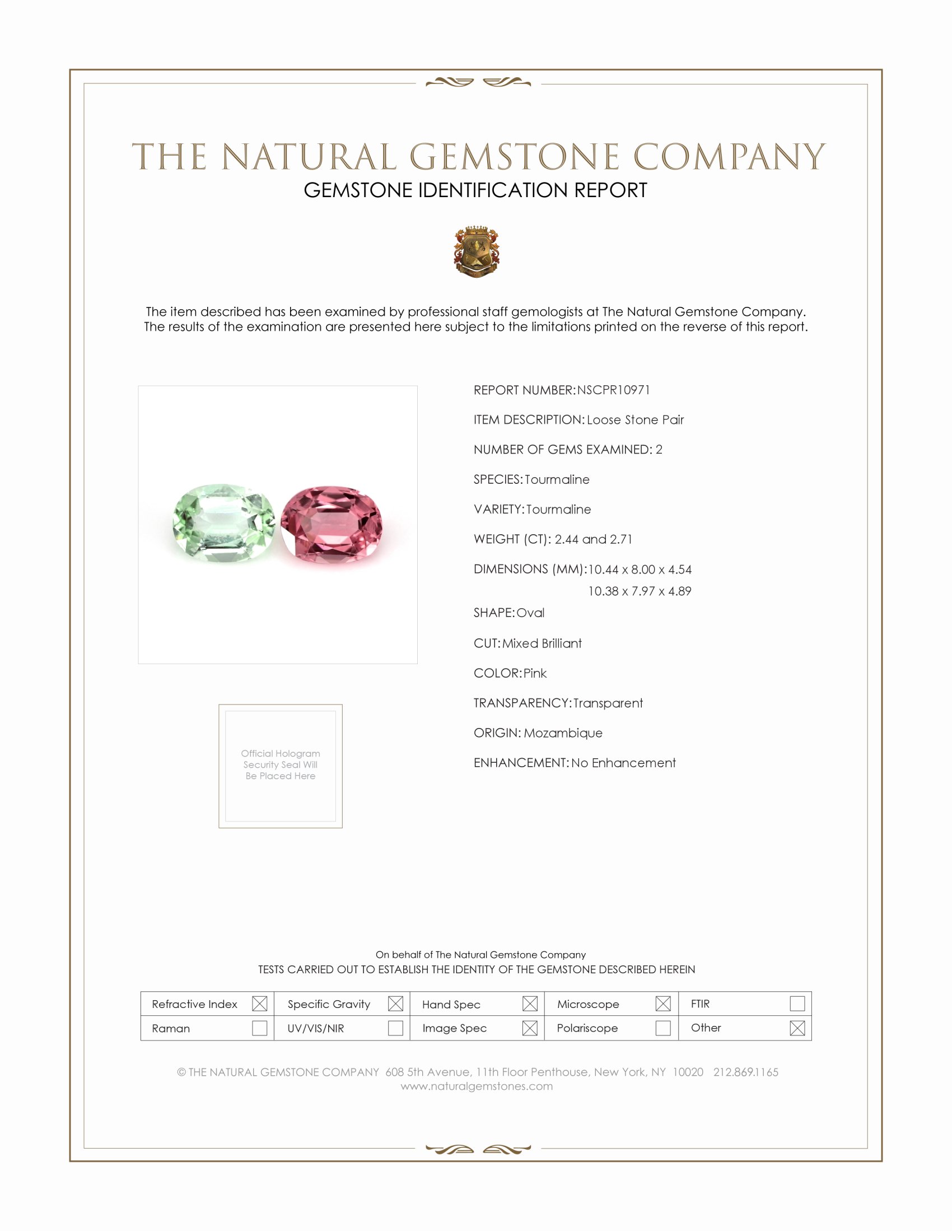 5.15 Ct.Tw. Tourmaline Pair from Mozambique