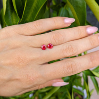 1.07 Ct.Tw.Total Carat Weight Ruby Pair from Mozambique Life Style