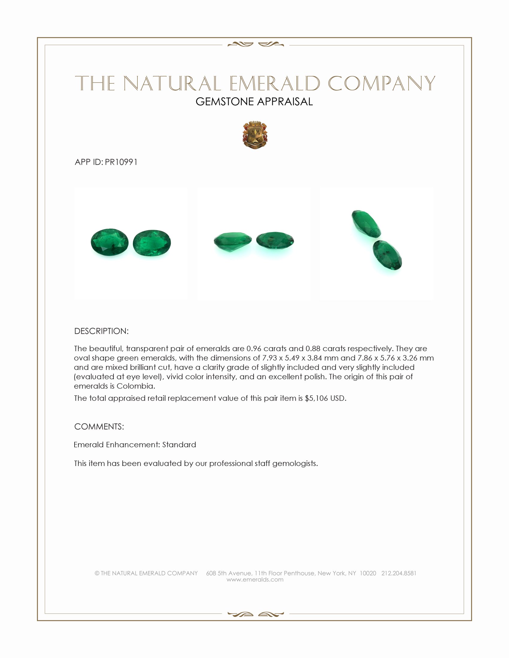 1.84 Ct.Tw. Emerald Pair from Colombia