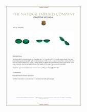 3.24 Ct.Tw.Total Carat Weight Emerald Pair from Colombia Appraisal
