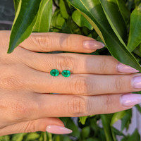 1.28 Ct.Tw.Total Carat Weight Emerald Pair from Colombia Life Style