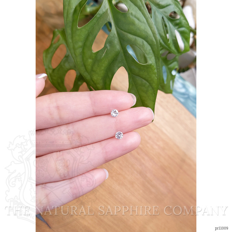 0.91 Ct.Tw. White Sapphire Pair from Ceylon (Sri Lanka)