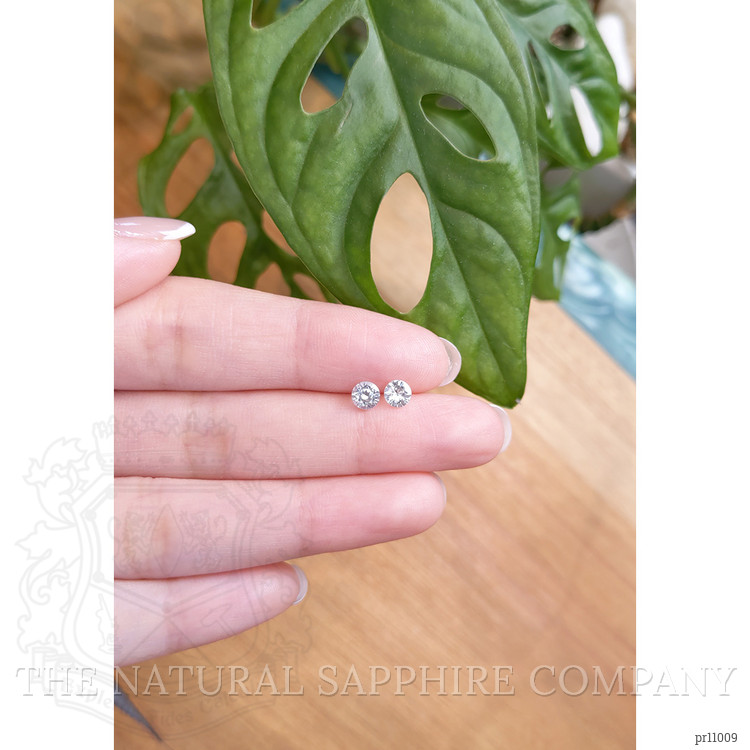 0.91 Ct.Tw. White Sapphire Pair from Ceylon (Sri Lanka)