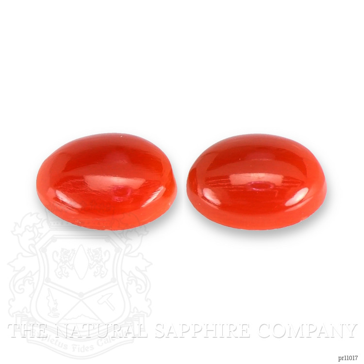1.34 Ct.Tw. Cabochon Coral Pair from Italy