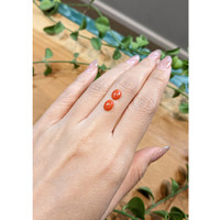 1.60&nbsp;Ct.Tw.Total Carat Weight Cabochon Coral Pair from Italy Life Style