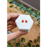 1.60 Ct.Tw.Total Carat Weight Cabochon Coral Pair from Italy Life Style