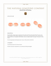 0.99 Ct.Tw.Total Carat Weight Cabochon Coral Pair from Italy Appraisal