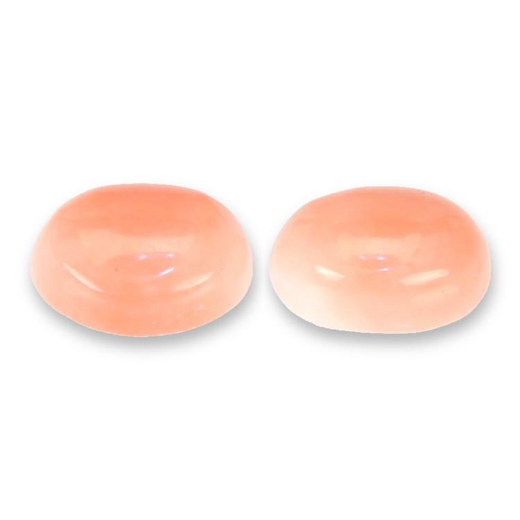 0.99 Ct.Tw. Cabochon Coral Pair from Italy