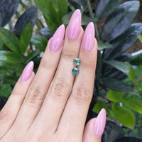 1.73 Ct.Tw.Total Carat Weight Bluish Green Sapphire Pair from Madagascar Life Style