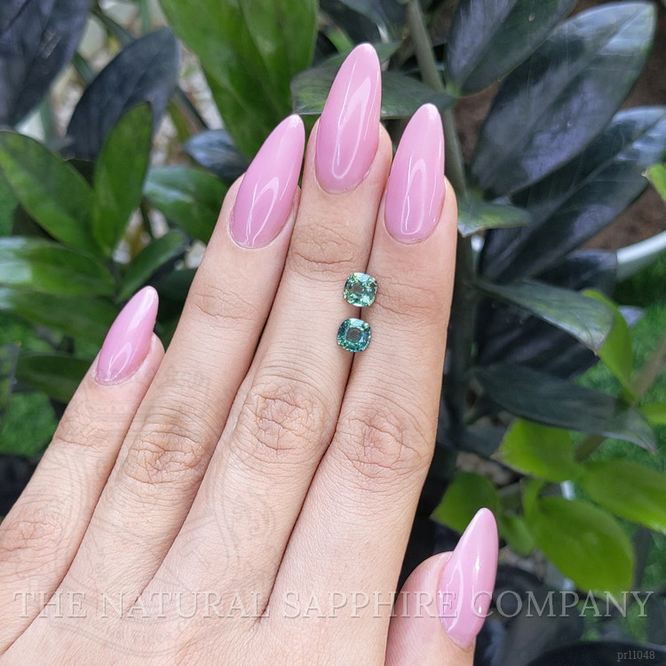 1.73 Ct.Tw. Bluish Green Sapphire Pair from Madagascar