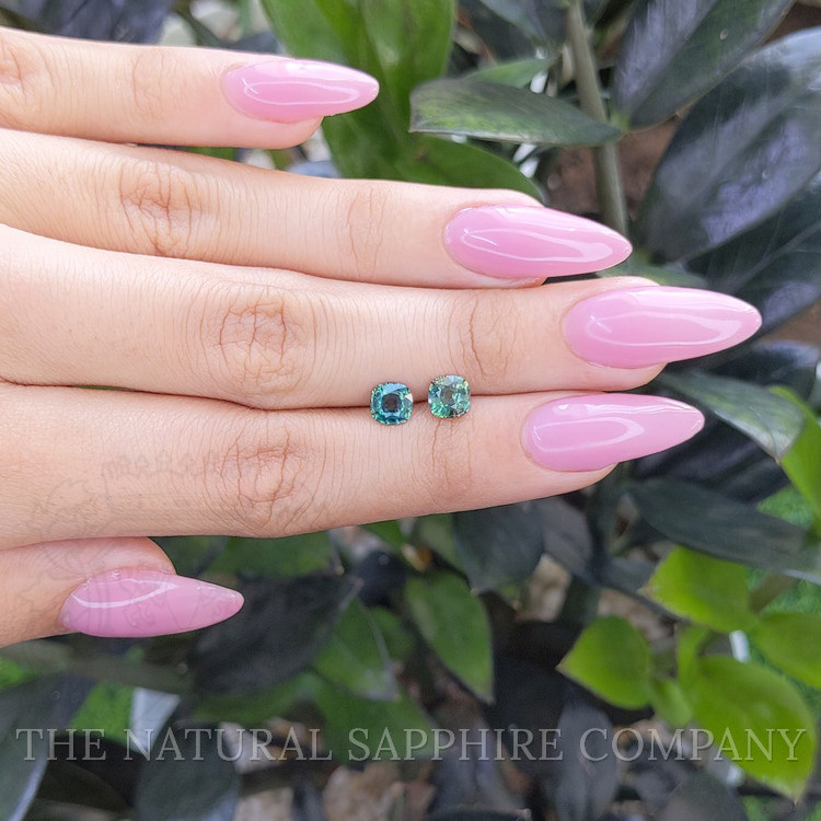 1.73 Ct.Tw. Bluish Green Sapphire Pair from Madagascar