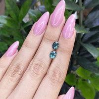 2.25&nbsp;Ct.Tw.Total Carat Weight Bluish Green Sapphire Pair from Ceylon (Sri Lanka) Life Style