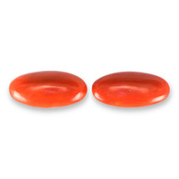 7.97&nbsp;Ct.Tw.Total Carat Weight Cabochon Coral Pair from Italy Video