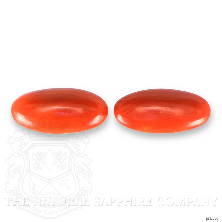7.97 Ct.Tw. Cabochon Coral Pair from Italy
