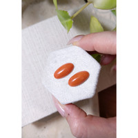 7.97 Ct.Tw.Total Carat Weight Cabochon Coral Pair from Italy Life Style