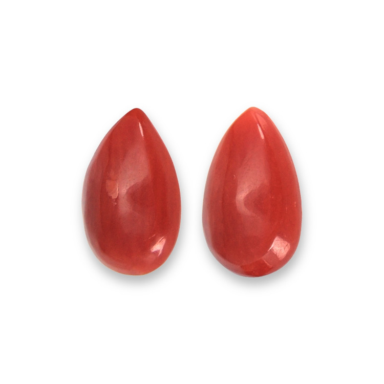 1.15 Ct.Tw. Cabochon Coral Pair from Italy