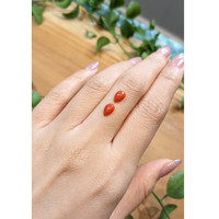 1.15 Ct.Tw.Total Carat Weight Cabochon Coral Pair from Italy Life Style