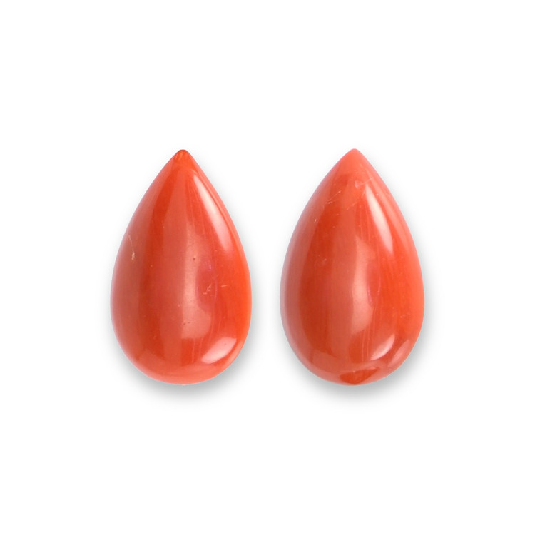 6.14 Ct.Tw. Cabochon Coral Pair from Italy