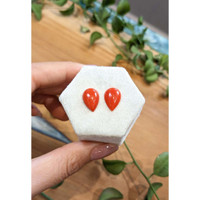 6.14 Ct.Tw.Total Carat Weight Cabochon Coral Pair from Italy Life Style