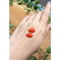 6.14&nbsp;Ct.Tw.Total Carat Weight Cabochon Coral Pair from Italy Life Style