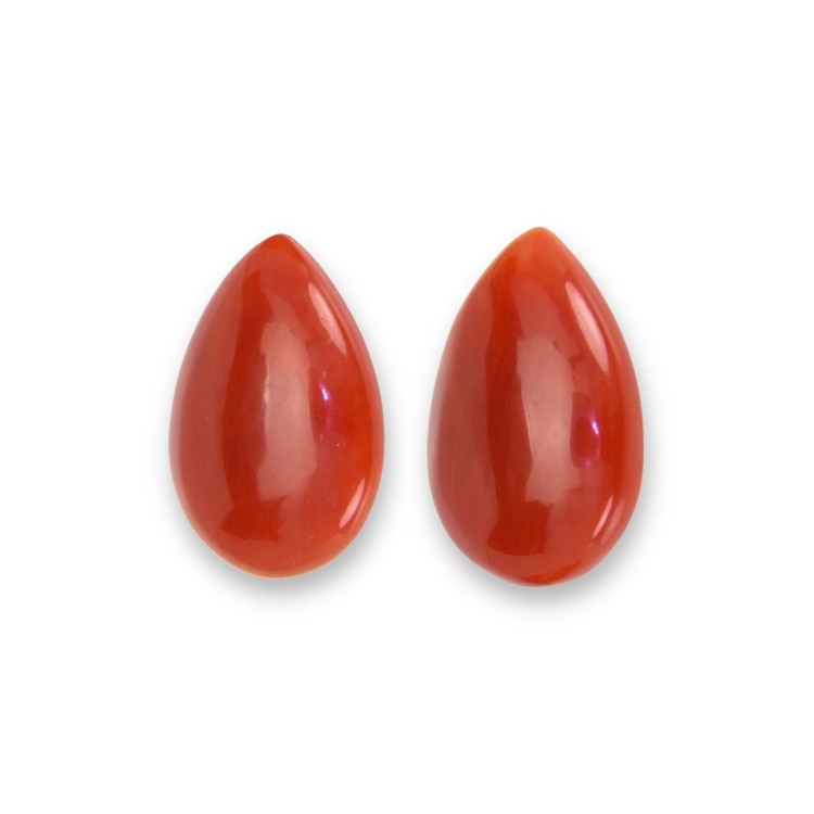 1.81 Ct.Tw. Cabochon Coral Pair from Italy