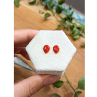 1.81 Ct.Tw.Total Carat Weight Cabochon Coral Pair from Italy Life Style