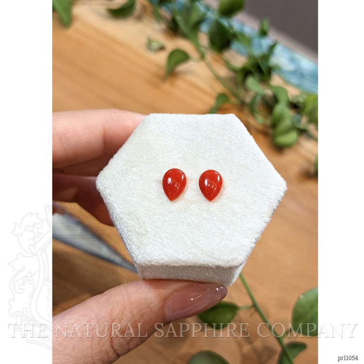 1.81 Ct.Tw. Cabochon Coral Pair from Italy