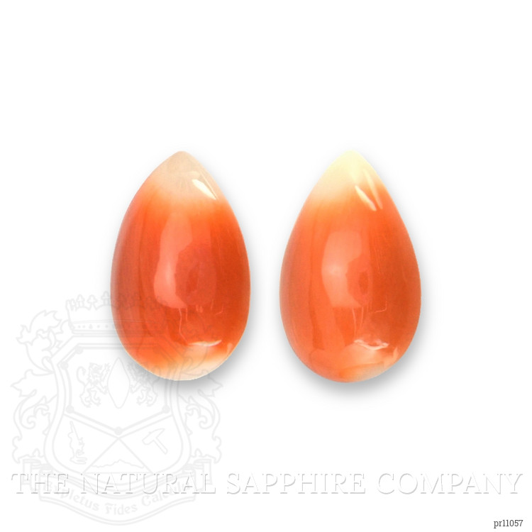 2.26 Ct.Tw. Cabochon Coral Pair from Italy