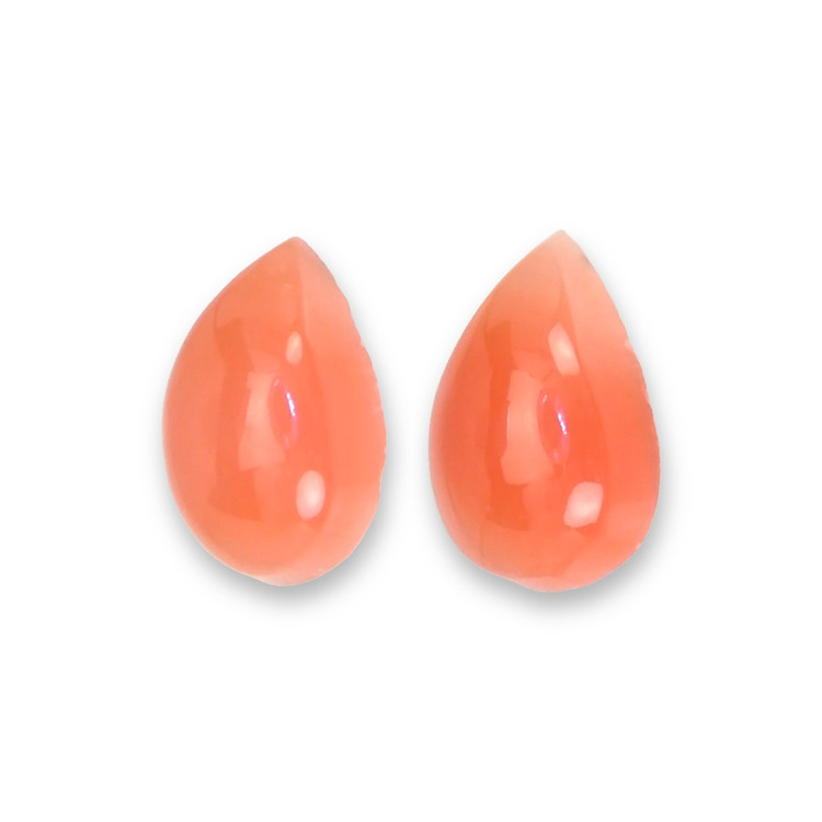 0.67 Ct.Tw. Cabochon Coral Pair from Italy