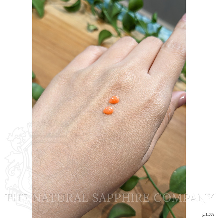 0.67 Ct.Tw. Cabochon Coral Pair from Italy