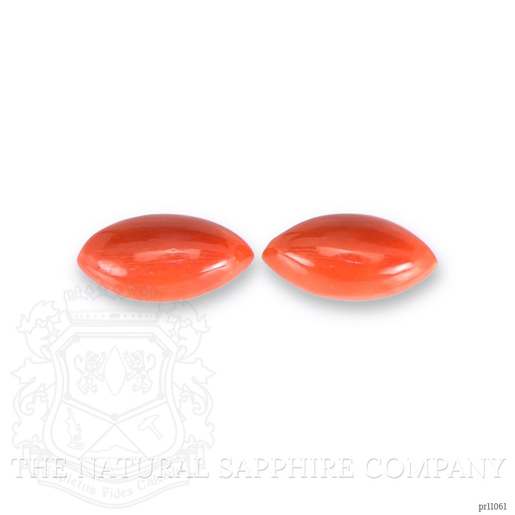 4.00 Ct.Tw. Cabochon Coral Pair from Italy