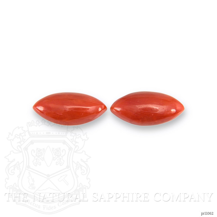5.47 Ct.Tw. Cabochon Coral Pair from Italy