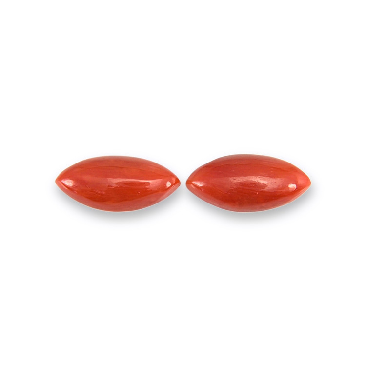 5.47 Ct.Tw. Cabochon Coral Pair from Italy