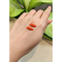 5.47 Ct.Tw.Total Carat Weight Cabochon Coral Pair from Italy Life Style